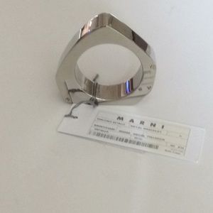 Marni silver metal bangle bracelet